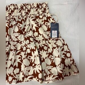 High waisted neutral floral skirt